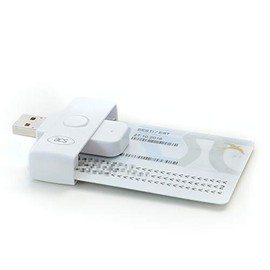 ACS ACR39U-N1 PocketMate II Lector de Tarjetas Inteligentes USB para Tachodisk National ID Eid IC Chip de Contacto, pequeño Plegable (Blanco)