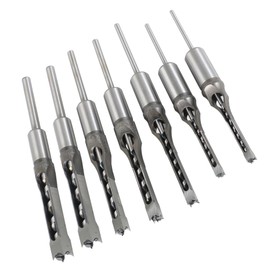 kimllier 7Pcs Square Hole Drill Bit, Stainless Steel Sharp Durable Mortising Chisel Set 6/25, 1/4, 5/16, 3/8, 2/5, 1/2, 9/16 Inch