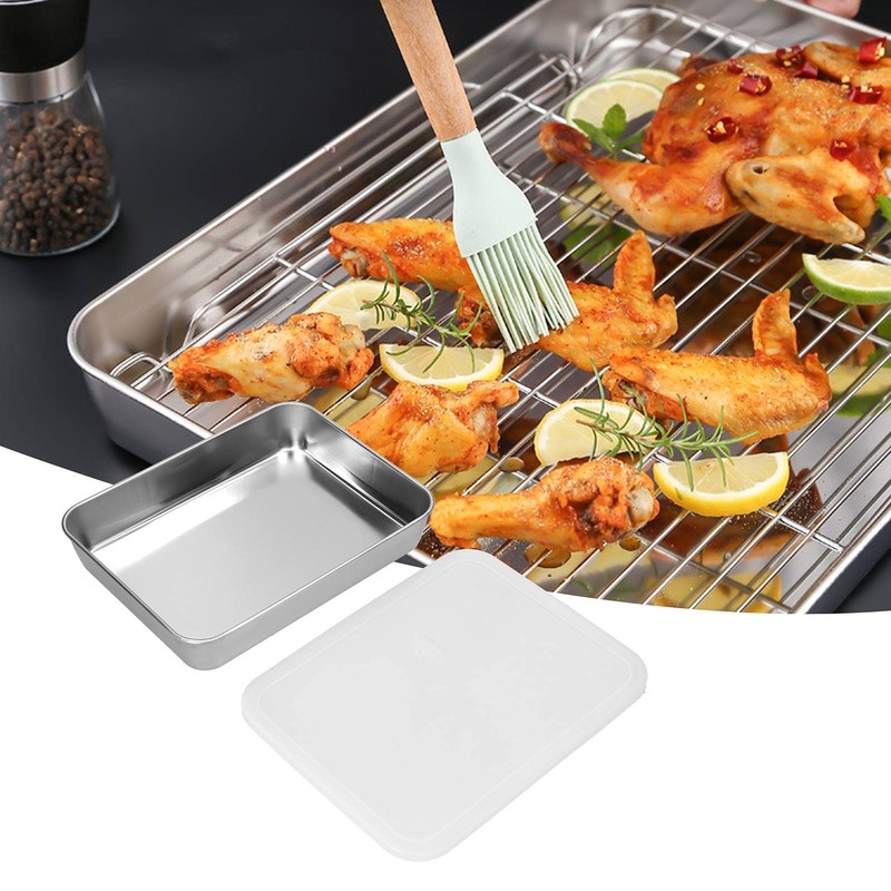 QANYEGN Stainless Steel Deep Baking Pan, Square Baking Brownie Pan