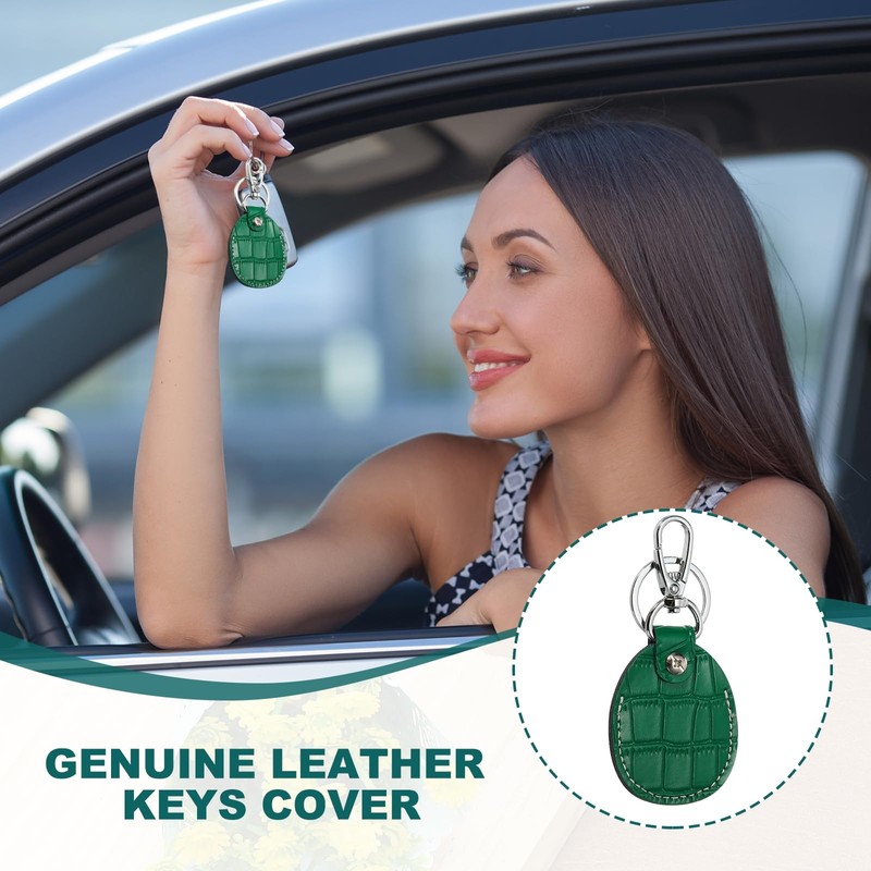 PATIKIL Leather Key Fob, Genuine Leather Keys Cover RFID Key