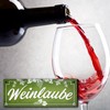 Wine Metal Sign with Vines Motif and Saying "Weinlaube -