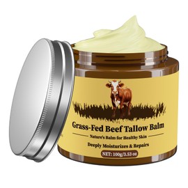 Oebitor Beef Tallow for Skin, Tallow and Honey Balm, Facial Moisturizer Cream, 100% Organic Grass Fed Whipped Beef Tallow Balm Deeply Moisturizing for Face & Body, Suitable For All Skin Types(3.53oz)