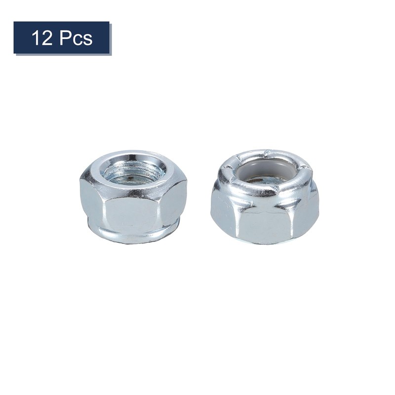sourcing map 12Pcs 5/16"-24 Nylon Insert Hex Lock Nuts, Carbon