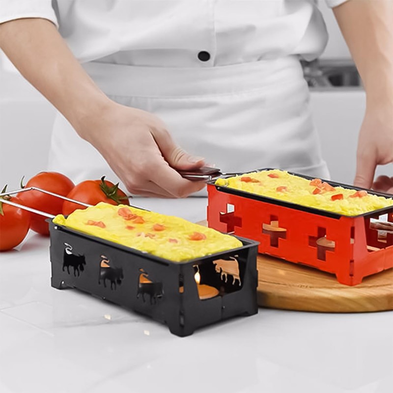 Sarini Portable Non-Stick Cheese Grill Set Tea Light Raclette Roaster