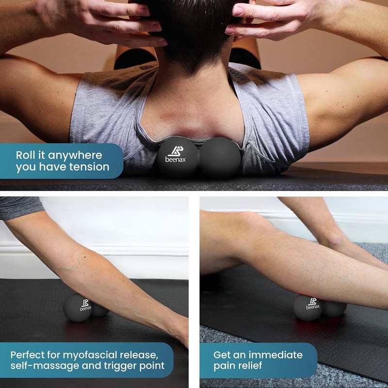 Beenax Peanut Massage Ball - Double Lacrosse Ball - Perfect