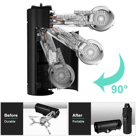 Odoland Portable Camping Stove Propane 1400W Gas Stove Collapsible Backpacking Stove for Indoor Outdoor Cooking Hiking and Picnic