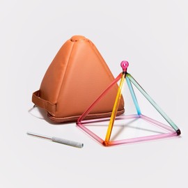 TOPFUND Rainbow Crystal Singing Pyramid 11 inch with Carrying Case and Quartz Suede Mallet