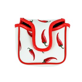 Golf Club Headcover - Premium Leather Embroidery for Mallet & Blade Putters, Stylish Golf Accessories, Perfect Golf Gifts for Men, Durable Club Protection (Chili Heat, Mallet)
