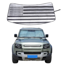 Car Windshield Sunshade for Land Rover Defender 90 110 130 2020-2024 Foldable Sun Shield Reflective Polyester Sun Visor Cover Block Heat and Sun Protection, UV Rays Sun Visor Protector Accessories