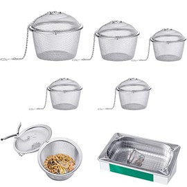 Rozer 5 Pcs Jewelry Cleaner Baskets Assorted Size Stainless Steel Cleaner Basket Ultrasonic Jewelry Steam Cleaner Basket for Small Part and Jewelry Cleaning
