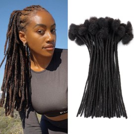 Loc Extensions Human Hair 0.4cm&0.6 cm&0.8cm width 4-18inch 10, 20, 40, 100 strands 100% Human Hair Locs Extensions for Men Women Natural Dreadlocks Can Be Dyed Bleached Curled 0.4cm 6inch 60 Strands
