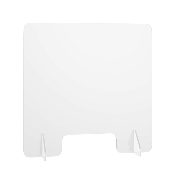 COSTWAY Protective Sneeze Guard, Clear Acrylic Shield with 2 Removable Stands, Safety Screen Isolation Baffle for Counters, Desk, Reception, Office (60cm x 60cm)