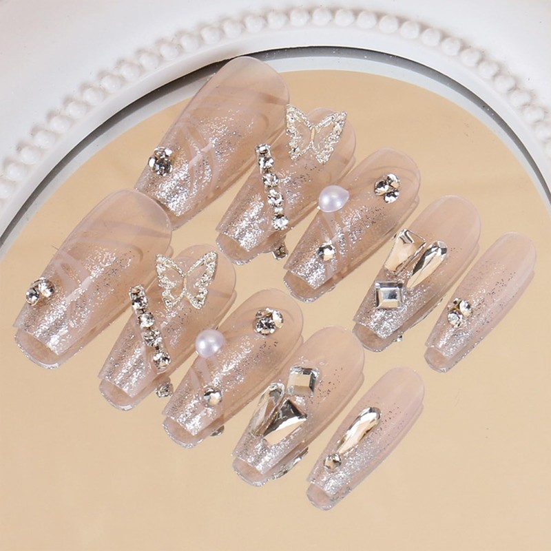 XUZOO Nail Tip, Three-Dimensional, False False Nail, Bride Nail Tip,