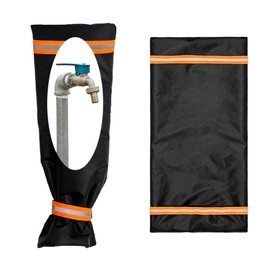 HAFRILY Outdoor Tap Cover for Winter 10.2 * 25.2 inch Outside Tap Cover Frost Protector with Reflective Strip Large Outdoor Waterproof Tap Covers for Winter from Frost Freezing Bursting