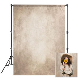 Haboke 8x10ft Abstract Beige Professional Photography Backdrop for Portrait Photo Studio Props Booth Background Photoshoot with Thick Ployester Fabric Roller Pocket on Top