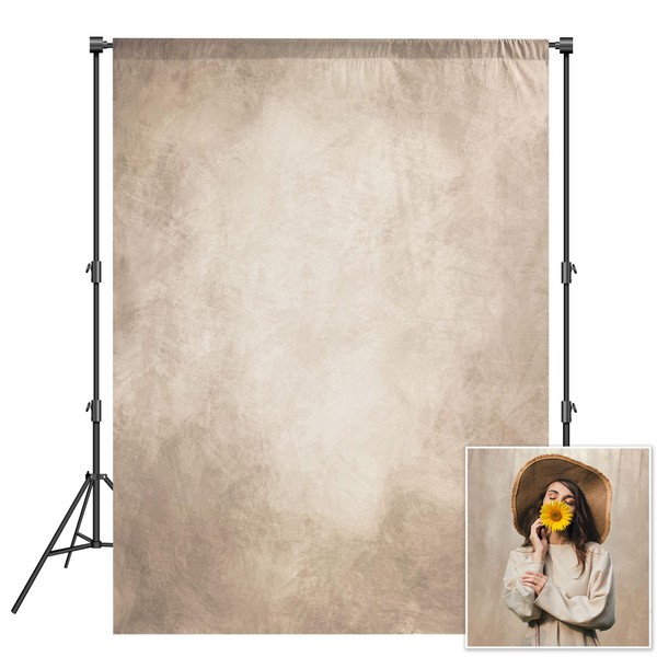 Haboke 8x10ft Abstract Beige Professional Photography Backdrop for Portrait Photo