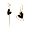 Vavhoo Mismatched Asymmetric Heart Dangle Earrings Alloy Heart Shaped Statement
