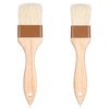 Lnngub 2 Piece Pastry Brush Set, Natural Bristles Pastry Brush with Wooden Handle, 2 Sizes, Cooking Brush, Grill Brush, Reusable Kitchen Brush for Oil, Butter, Sauces, Egg Sauces, Marinades