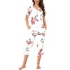 Anyally Women's Pajama Set Plus Size Short Sleeve Top and