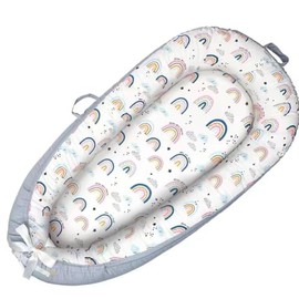 Baby Lounger Cover for Newborn 0-24 Months Soft Baby Nest Cover Co Sleeping Bionic Design Organic Breathable Lounger Pillow for Newborn Infants Rainbow