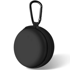 Travel Essentials Organizer Kit – Waterproof Cord Organizer & Round Earbud Case Travel Bag for Chargers, Headphones & Tech Accessories, Black