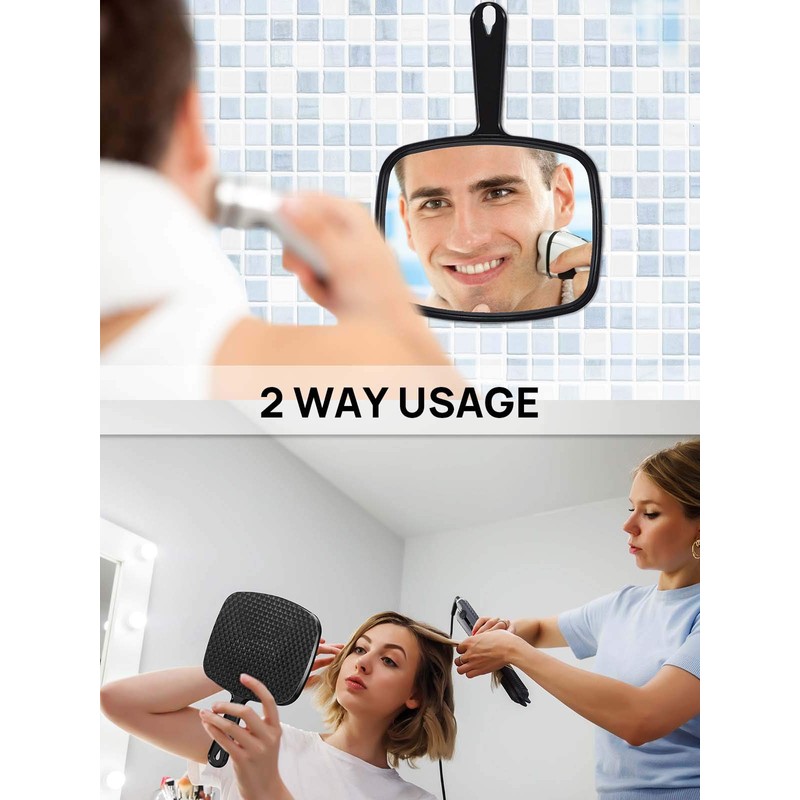 OMIRO 10.3" L x 7.4" W Hand Mirror, All Black