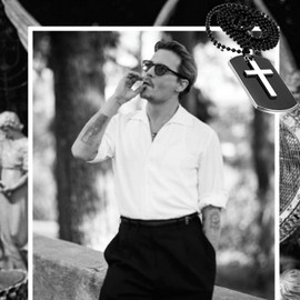 Cupimatch Men's Stainless Steel Necklace for Men Bible Jesus Crucifix Boys Neck Jewellery with Pendant 56 cm Black