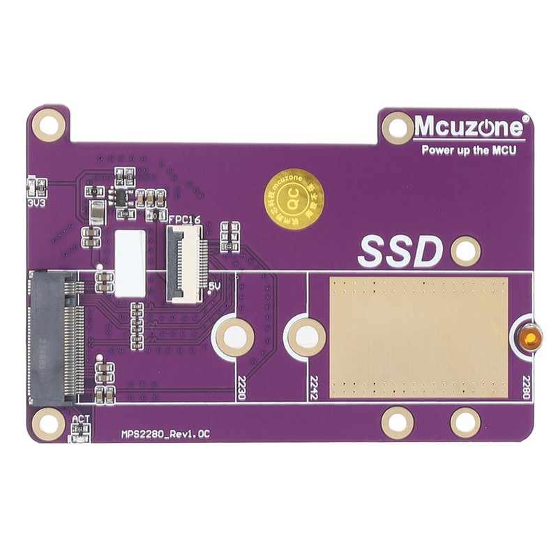 SSD Expansion Board for RPi 5 Support PCIE X1 and