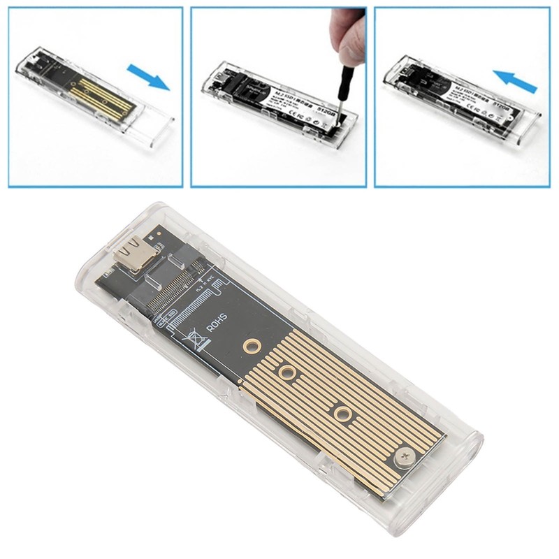 M.2 NVMe SATA SSD Enclosure NVMe to USB C 3.1