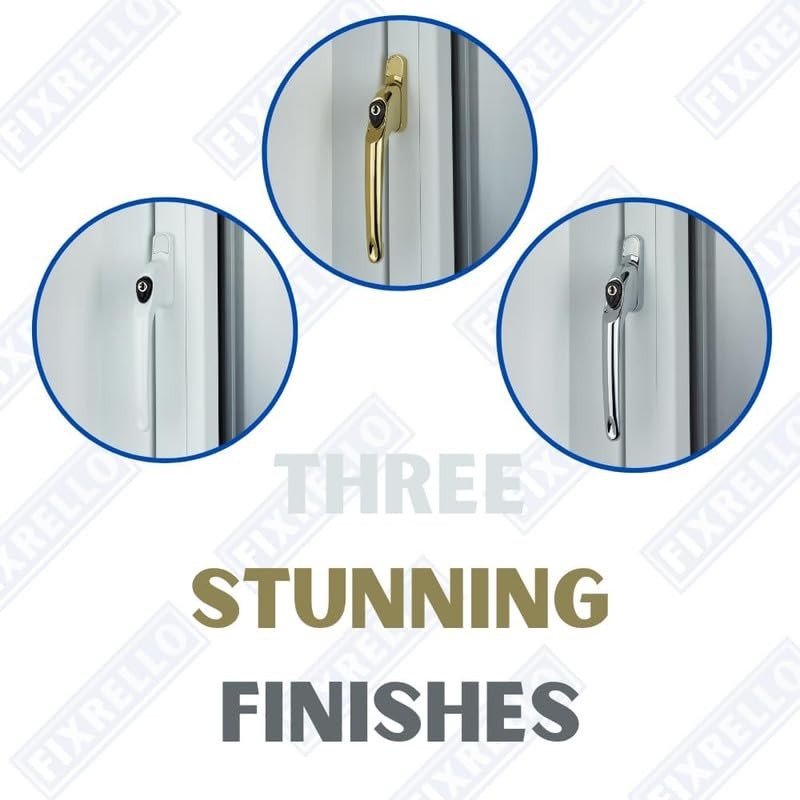 Fixrello 1 x Chrome Window Handles for uPVC Windows -