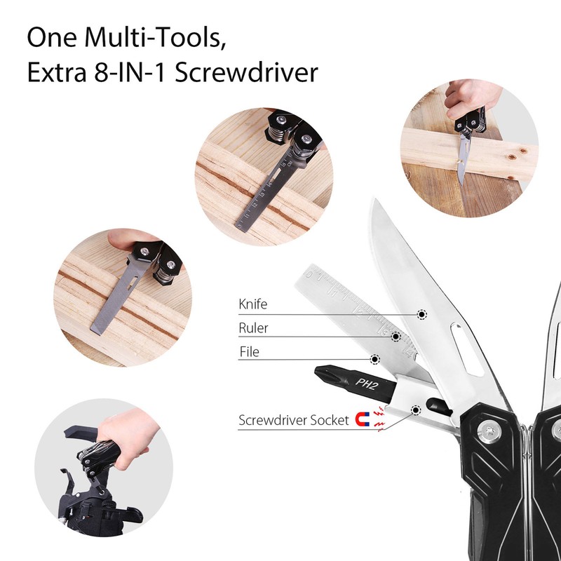 Multifunctional Tool Pliers Combined Military knife With Replaceable Screw Head