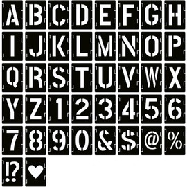 2 Inch Letter Alphabet Stencils 42 Pcs Set - Interlocking Templates for Character Combination, Perfect for Signboards, Road Signs, DIY Craft