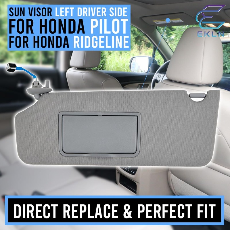 EKLN Sun Visor Left Driver Side LH with Mirror and
