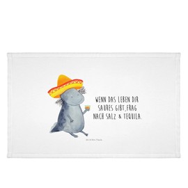Mr. & Mrs. Panda 50 x 100 Towel Axolotl Tequila - Gift, Baby, Children, Large, Motivation, Sombrero, Mexico, Bathroom, Newt