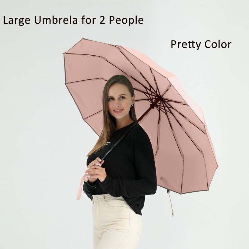 BAODINI Windproof Compact Rain Umbrella for Travel 42/46 Inch Premium