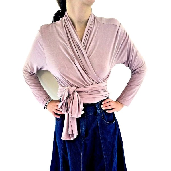 girly girl pink wrap top self adjusting one size fits