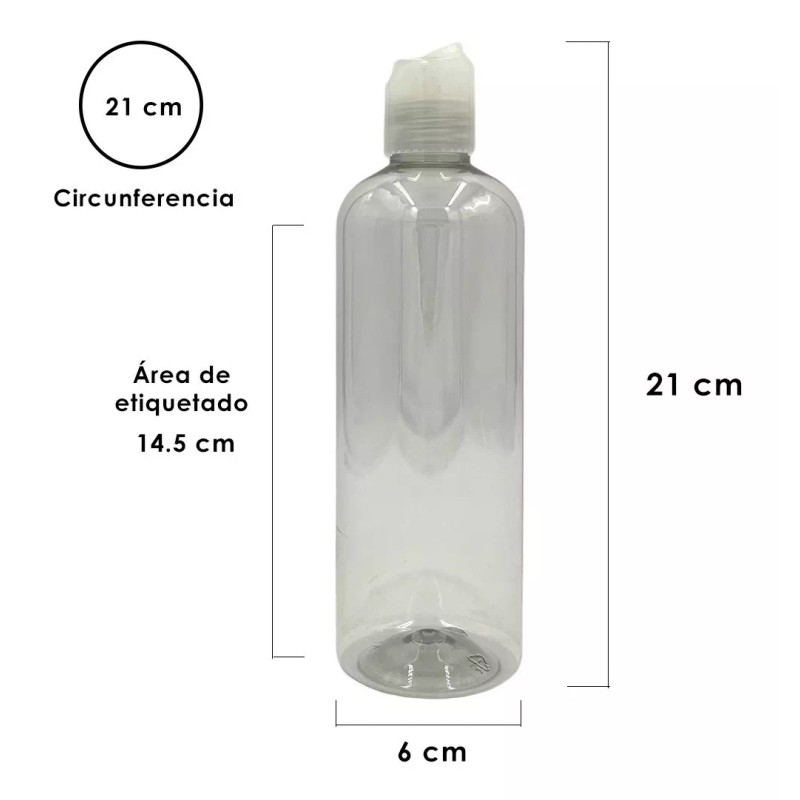 Xena Envases Botellas 500ml P/ Gel Antibacterial Con Tapa Disktop