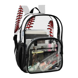 senya Clear Backpack Transparent School Backpack Heavy Duty PVC Bookbag Baseball for Stadium Events and Concert Work Sport Event Heavy Duty