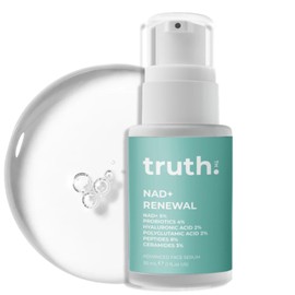 truth 진실 NAD+ Renewal Advanced Face Serum 30ml – NAD+ 5%, Probiotics, Hyaluronic Acid, Polyglutamic Acid, Peptides – Korean Anti-Aging & Skin Barrier Repair Serum