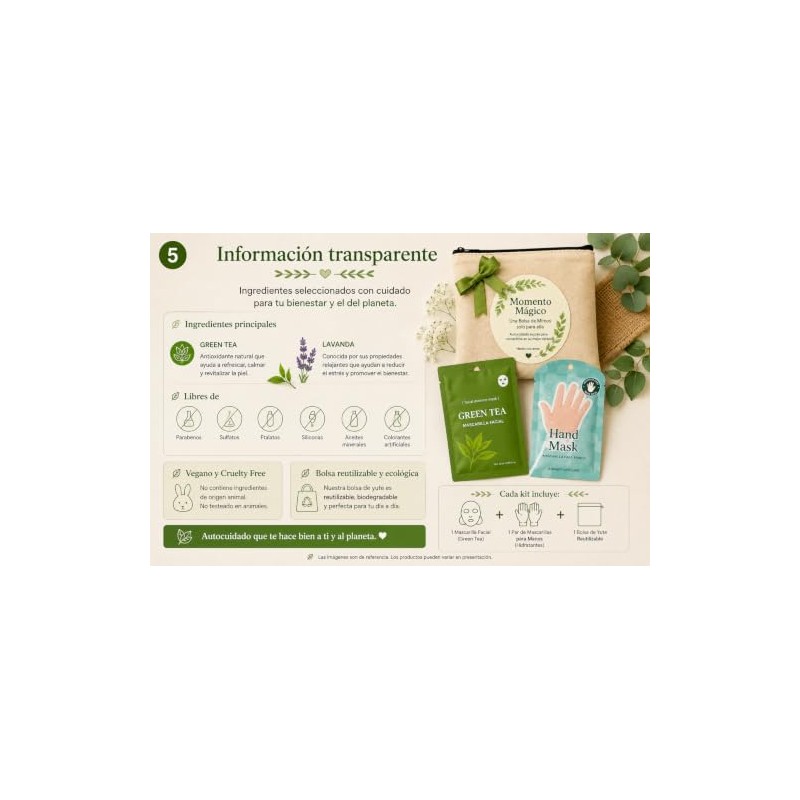 Genérico Kit Autocuidado Verde Cara Manos Cada Uno