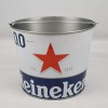 Heineken 0.0 Logo Beer Silver Metal Pail Ice Bucket With