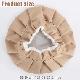 PEUTIER Castor Oil Hat, Elastic Pack Wrap for Hair Cotton Hat-Shaped Castor Oil Wrap for Women Men (Khaki)