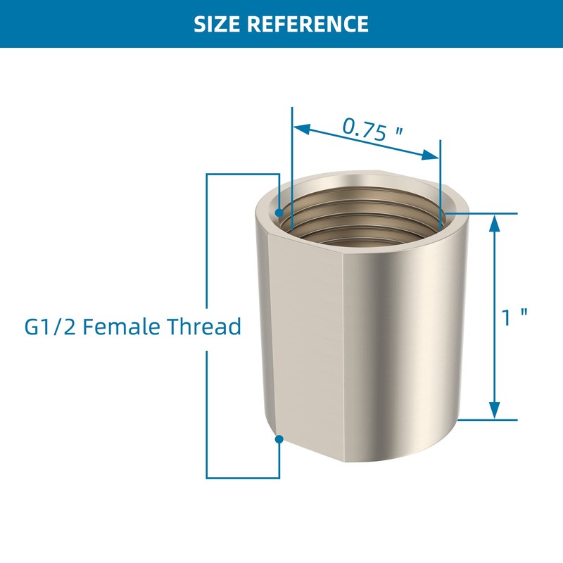 iFealClear Brass Pipe Fitting 1/2 inch G Female Thread, Shower