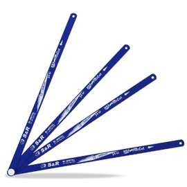 S&R HSS Bi-Metal Saw Blades Set / Made in Germany / for Hacksaw 4 Pieces: 4x HSS Bi-Metal Saw Blade 12 Inches/300 mm x 24 tpi