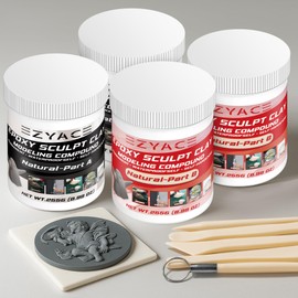 Epoxy Clay, Magic Epoxy Sculpt Clay, 2 Part Modeling Compound (A & B) of Magic Sculpt Epoxys Clays for Sculpting, Modeling, Building and Repairing, Natural, 2 Pound