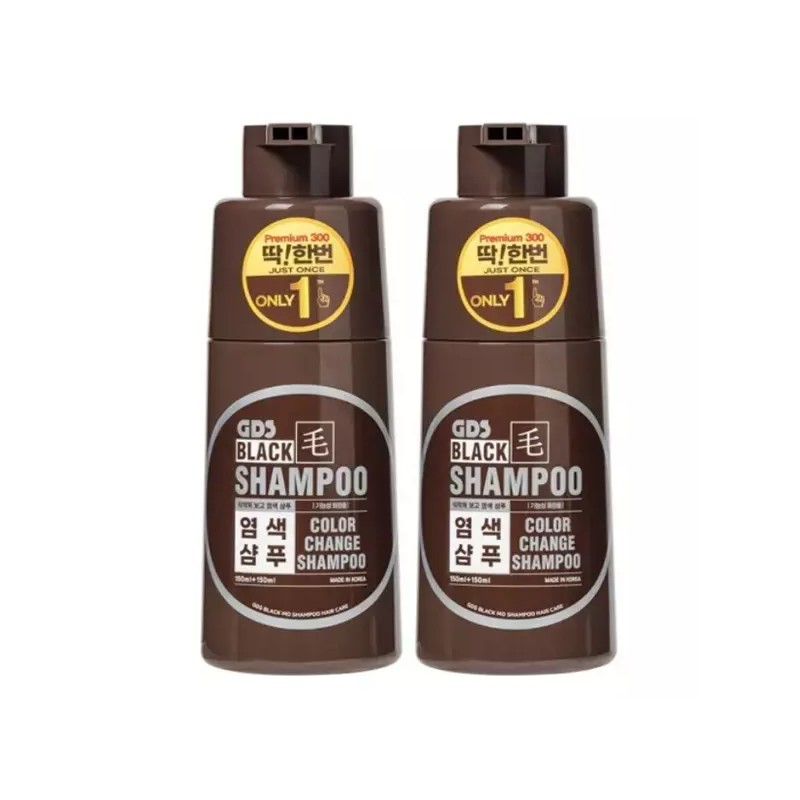 GDS 블랙모 딱한번 염색샴푸 프리미엄 300 2통x300ml 흑색 흑갈색 [흑색