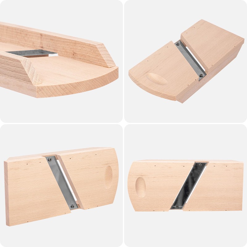 KADAX Gemüsehobel aus Holz, Krauthobel mit scharfen Edelstahlklingen, Gurkenhobel, traditioneller