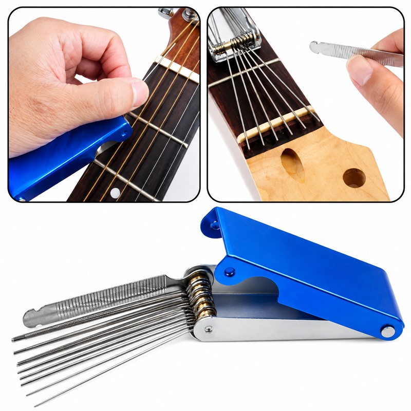13 Sizes Metal Guitar Saddle File Set – Precision String
