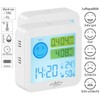 infactory Luftmesser: 2er-Set TVOC- & CO2-Messgeräte mit Uhr, Temperatur, Luftfeuchtigkeit
