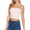 Women Strapless Tube Tops Basic Crop Strachy Bandeau Backless Sleeveless